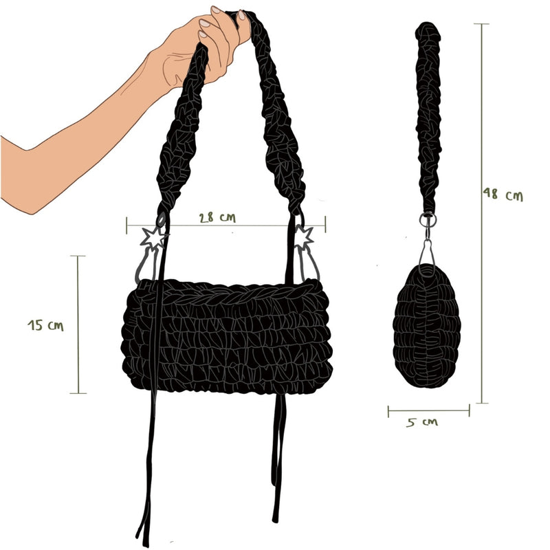 Foto con medidas de Carrie XS Rosa Perlado